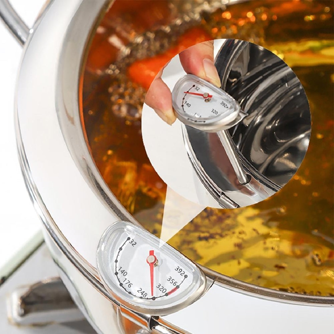 Stainless Steel Kitchen Deep Fryer Pot With Thermometer