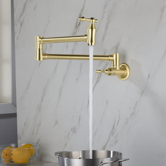 Wall Mounted Kitchen Folding Pot Filler Faucet