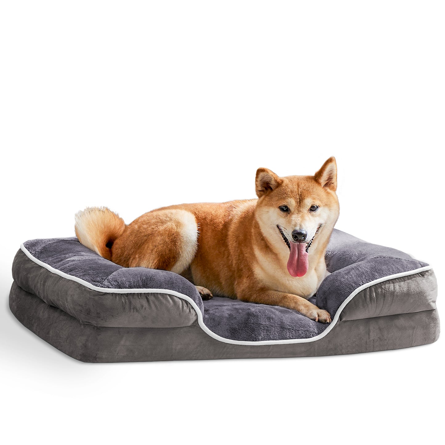 Orthopedic Memory Foam Dog Bed with Washable Cover and Non Slip Base