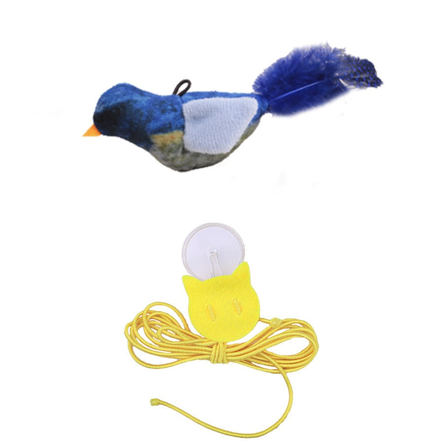 Cat Sound Bird Toy with Catnip – Hanging Interactive Plush Toy (Random Color)