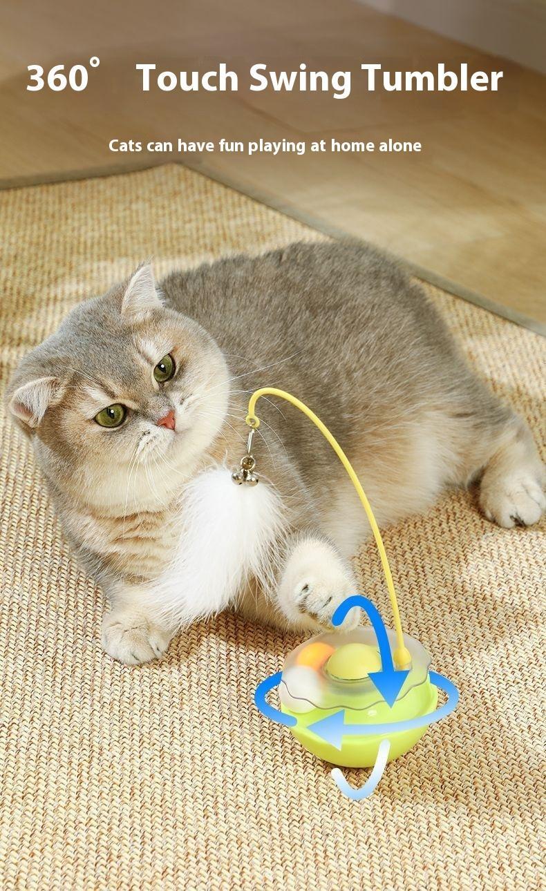 360 Degree Touch Swing Cat Tumbler Toy with Catnip Ball