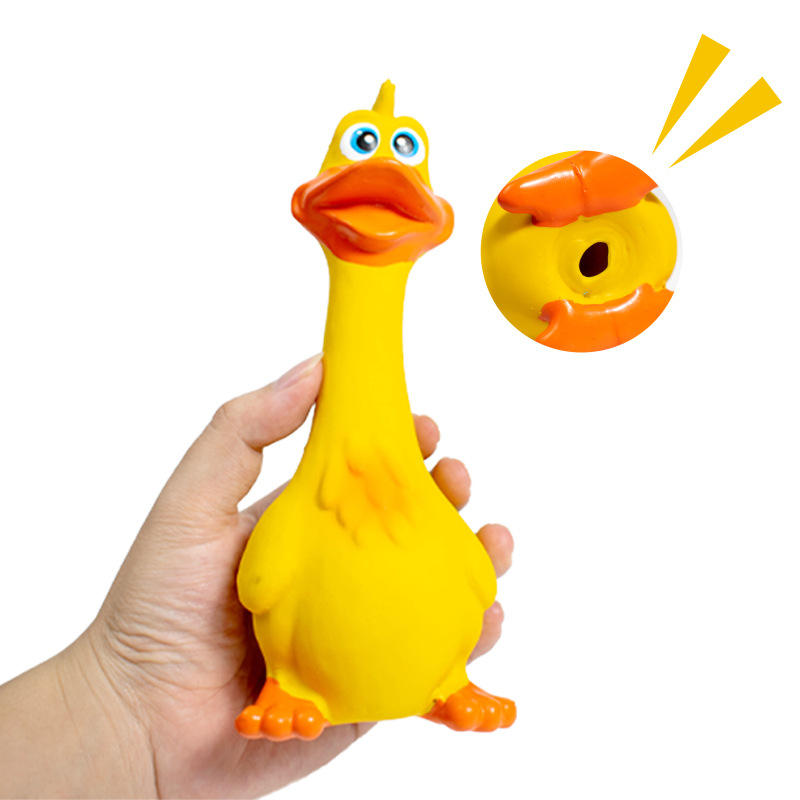 3-Pack Latex Screaming Duck Squeaky Dog Chew Toys – Interactive Boredom Busters