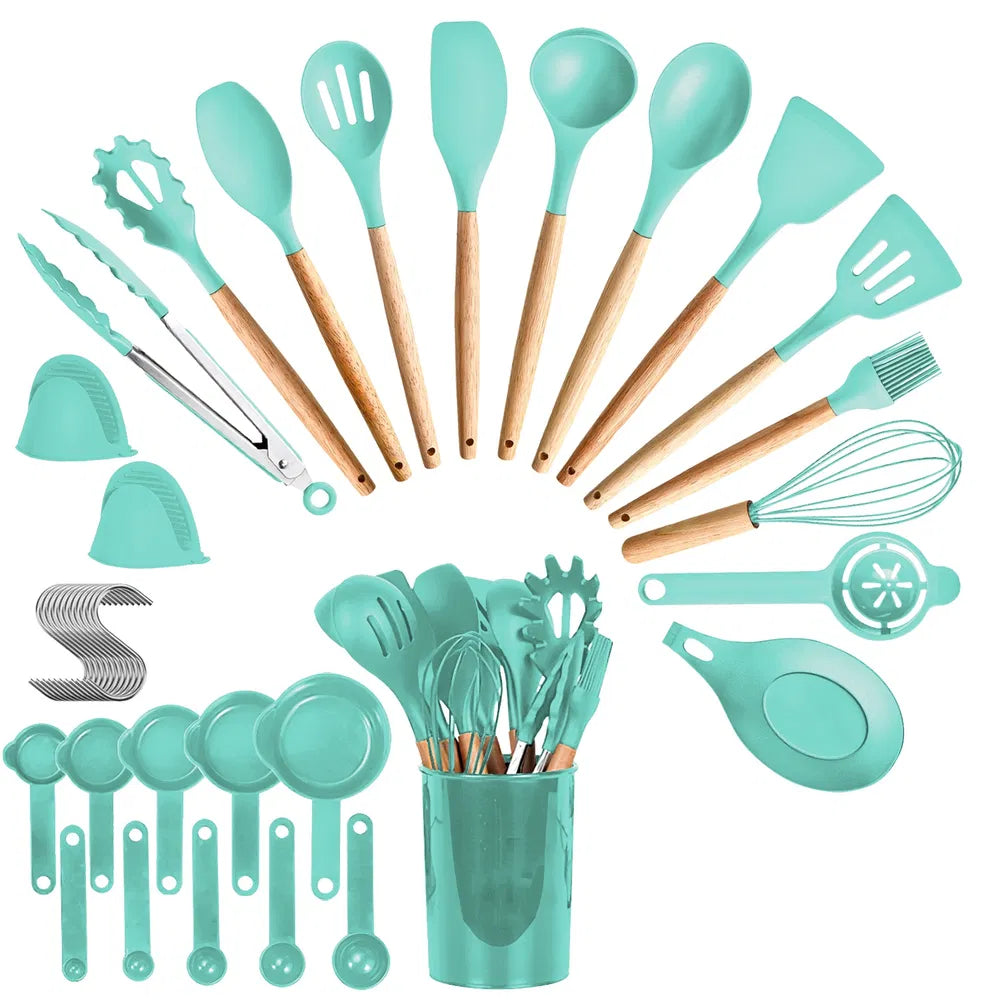 35 Piece Silicone Kitchen Utensil Set With Holder