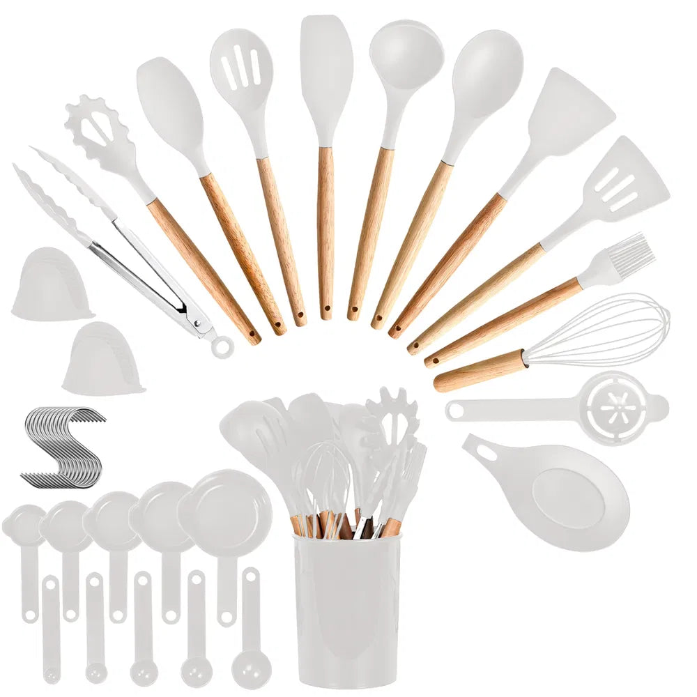 35 Piece Silicone Kitchen Utensil Set With Holder