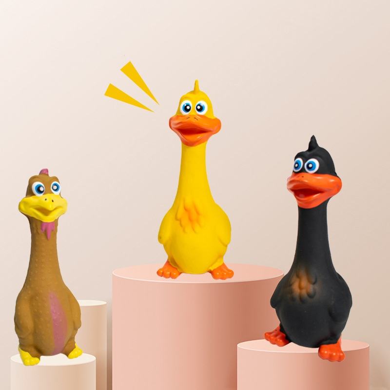 3-Pack Latex Screaming Duck Squeaky Dog Chew Toys – Interactive Boredom Busters