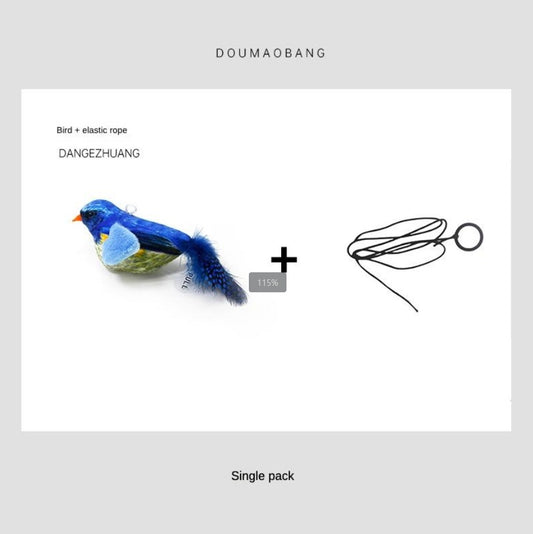 Simulation Bird Sound Cat Teaser Toy with Feathers