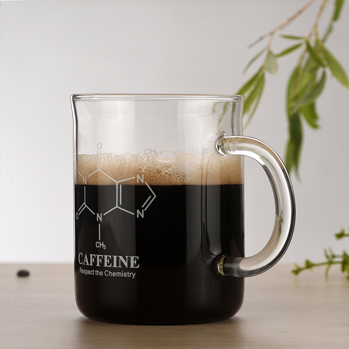 High Borosilicate Glass Coffee Cup With Measurement Scale