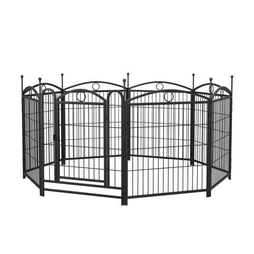 32 Inch 8 Panel Heavy Duty Metal Dog Playpen with Door
