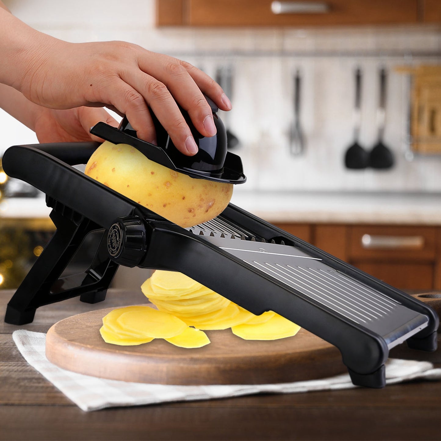 Mandoline Food Slicer With Adjustable Blades