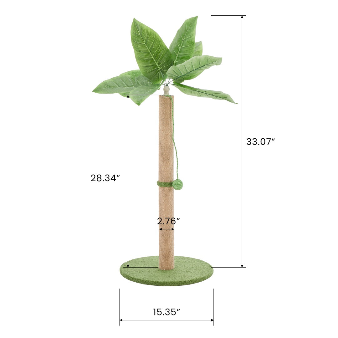 Palm Tree Cat Scratching Post with Dangling Ball – Tall Sisal Scratcher for Indoor Cats