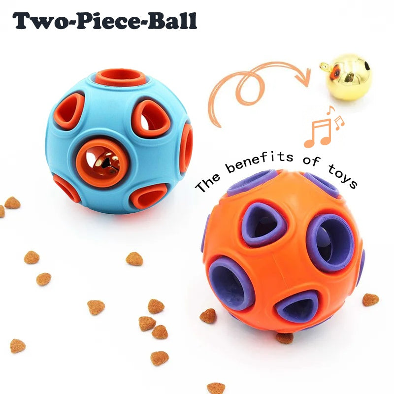 Dog Rubber Jingle Ball Set with Built-In Bell – Interactive Chew & Fetch Toy (2-Pack)