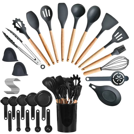 35 Piece Silicone Kitchen Utensil Set With Holder