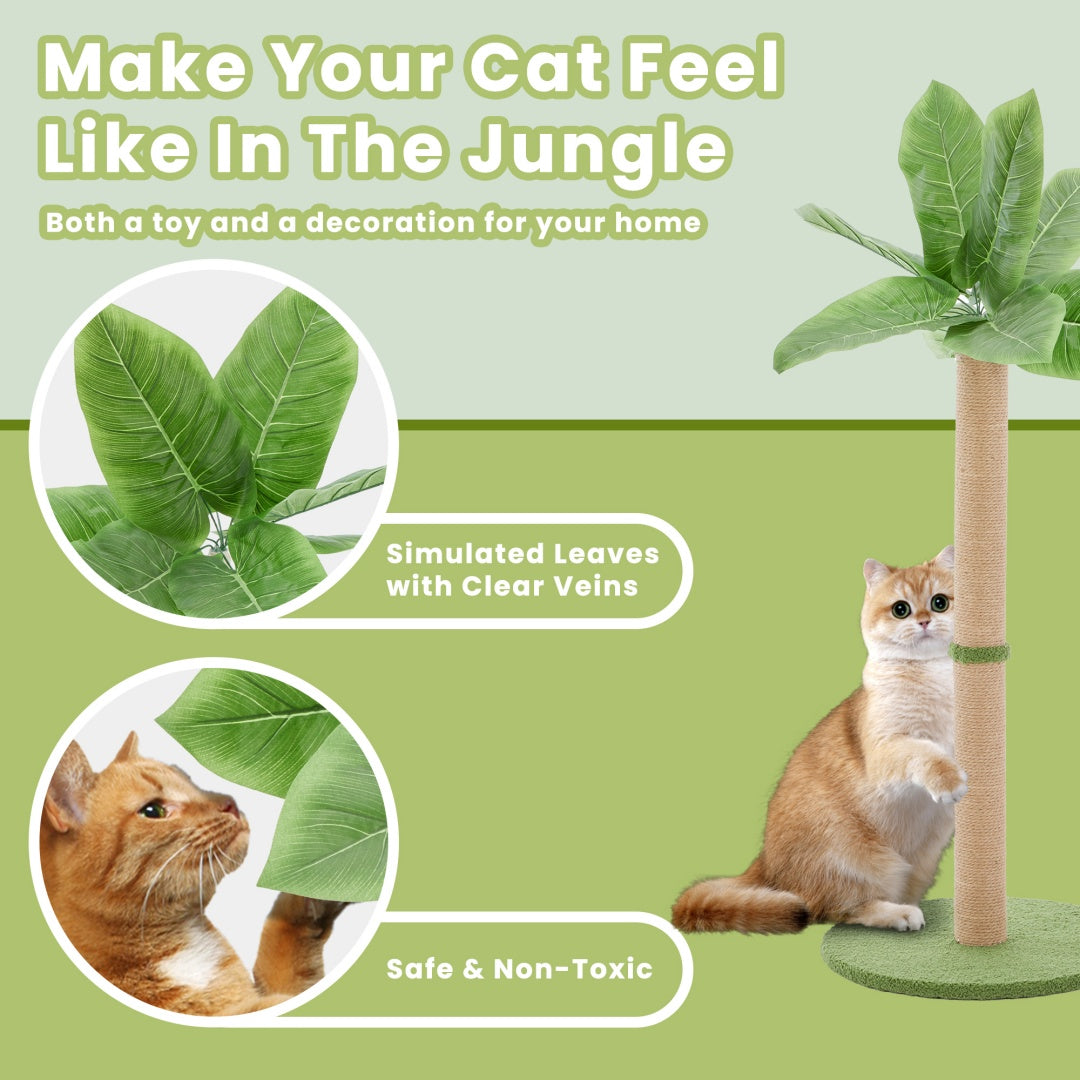 Palm Tree Cat Scratching Post with Dangling Ball – Tall Sisal Scratcher for Indoor Cats