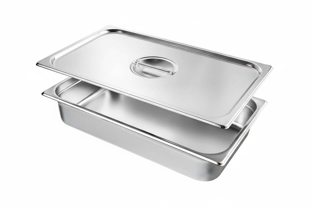 Commercial Stainless Steel Full Size Steam Table Pans With Lids 4 Pack