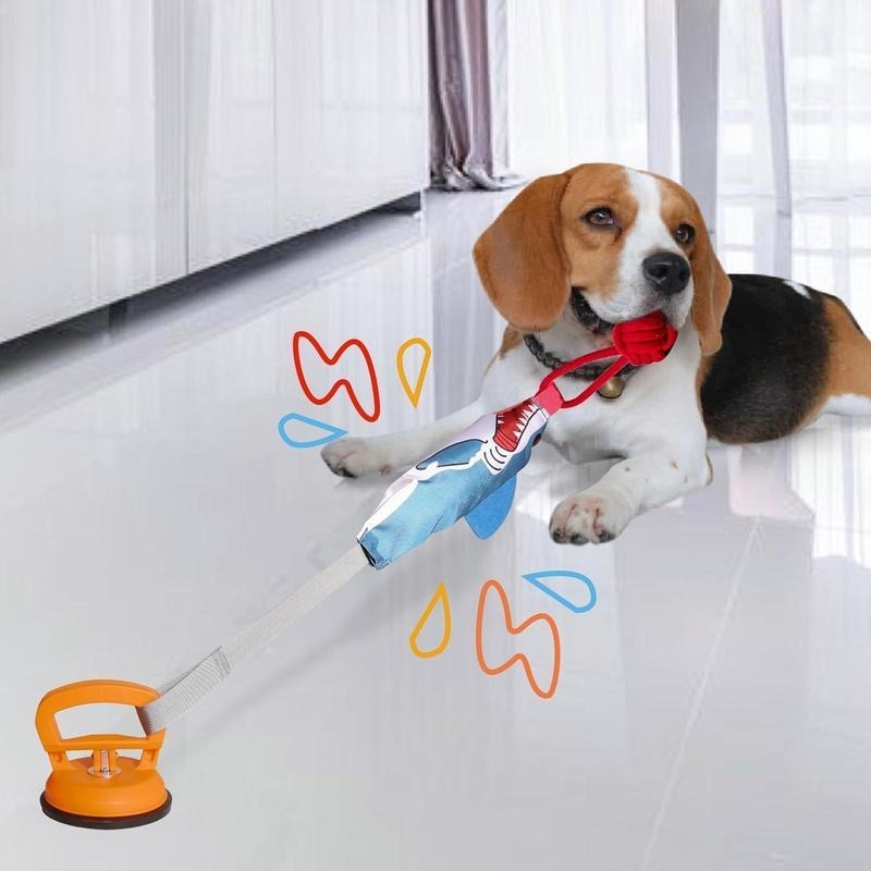 Shark Suction Tug Toy With Rope Ball For Interactive Dog Play