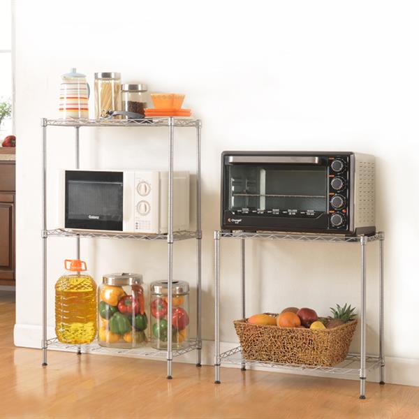 Adjustable Carbon Steel Storage Rack With Mesh Shelves
