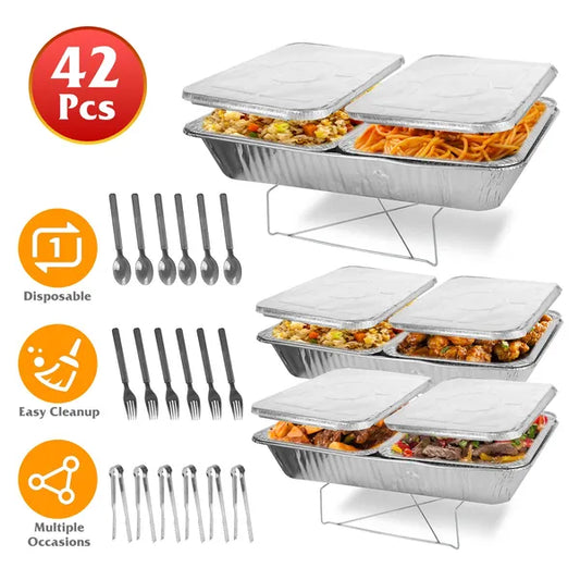 42 Piece Disposable Chafing Dish Buffet Set
