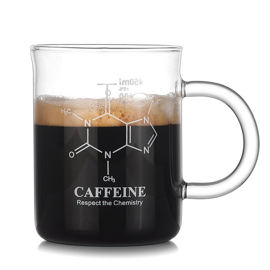 High Borosilicate Glass Coffee Cup With Measurement Scale