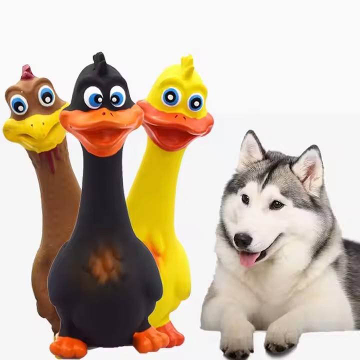 3-Pack Latex Screaming Duck Squeaky Dog Chew Toys – Interactive Boredom Busters