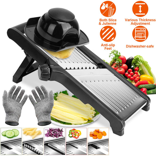 Mandoline Food Slicer With Adjustable Blades