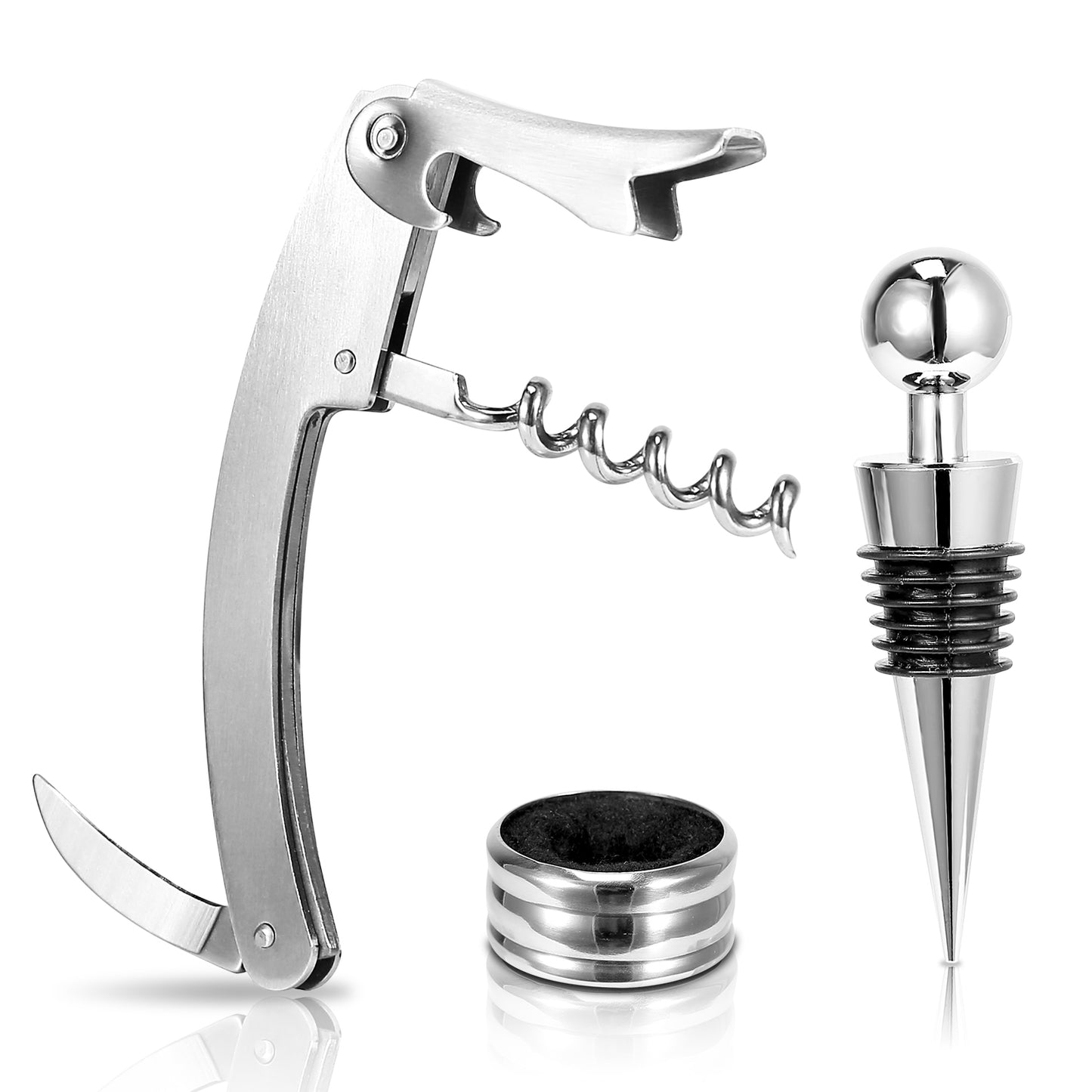 3 Piece Corkscrew Wine Bottle Opener Set