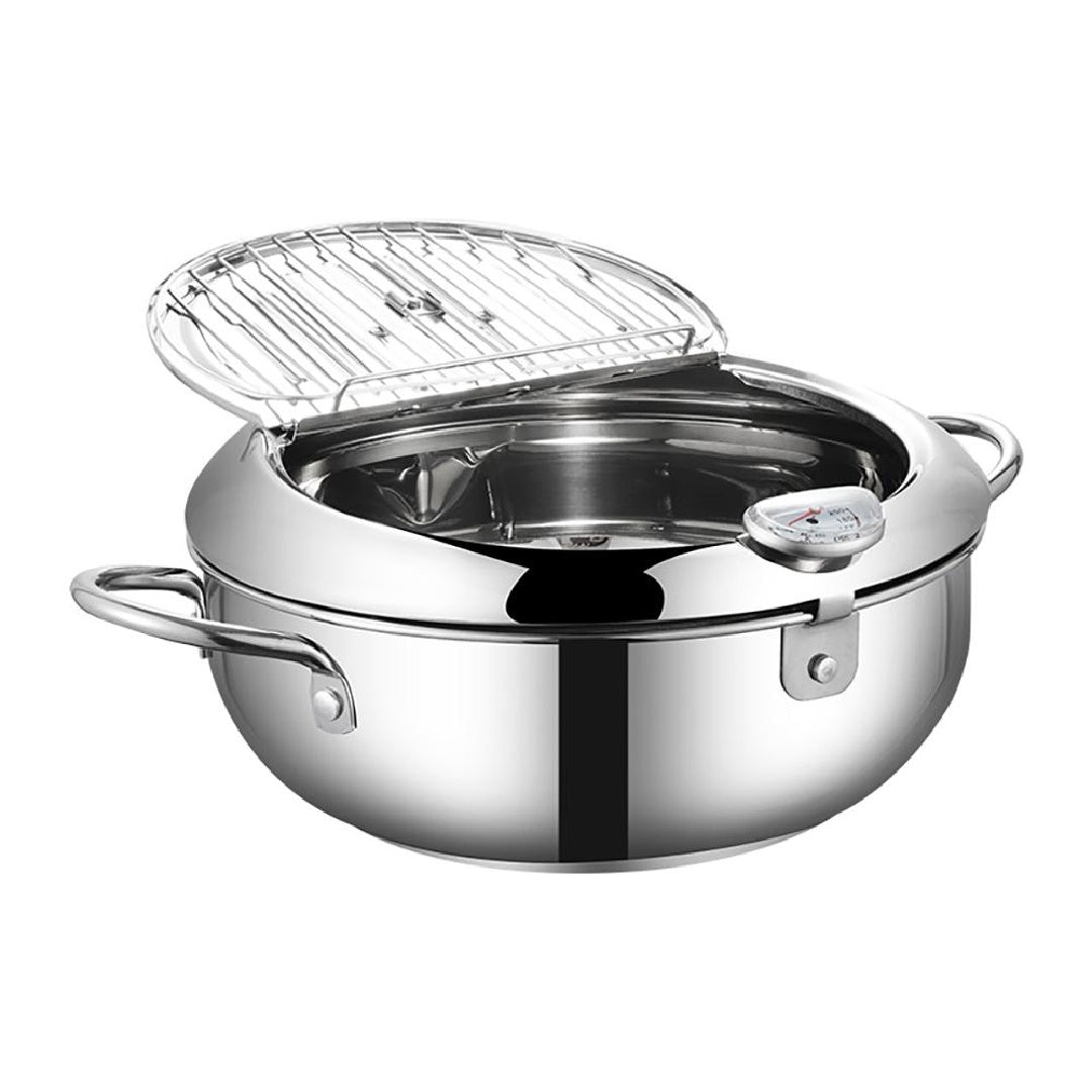 Stainless Steel Kitchen Deep Fryer Pot With Thermometer