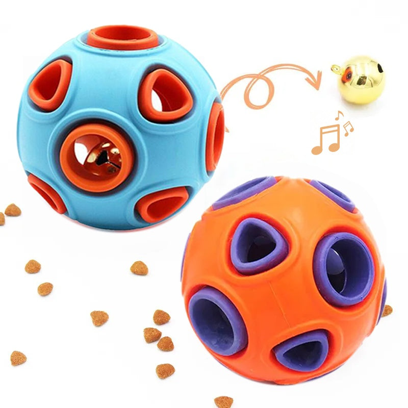 Dog Rubber Jingle Ball Set with Built-In Bell – Interactive Chew & Fetch Toy (2-Pack)